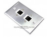Placa Tapa Jack RJ45 Cat6 x 2 ponchable Aluminio